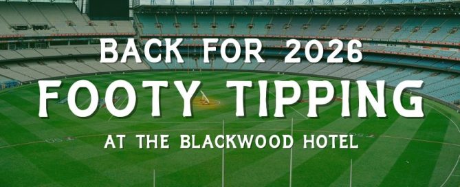 footy tipping at the blackwood hotel banner